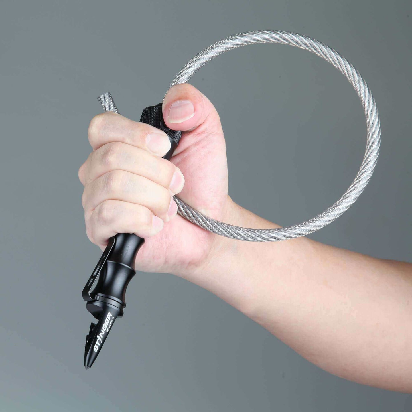 Stinger Whip Car Emergency Tool with Seat Belt Cutter and Window Breaker (Elite Edition, Black)