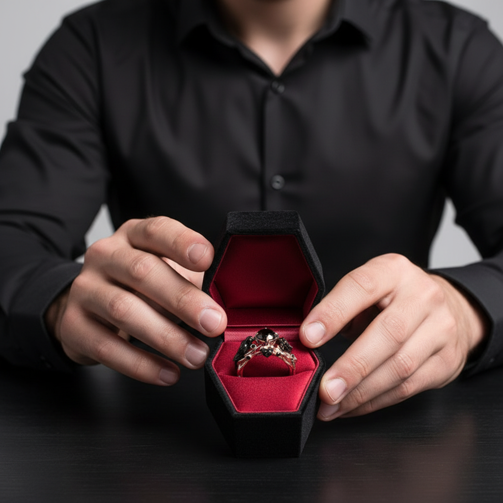 Black Crow- 1.25 Carat Diamond Gothic Wedding Ring