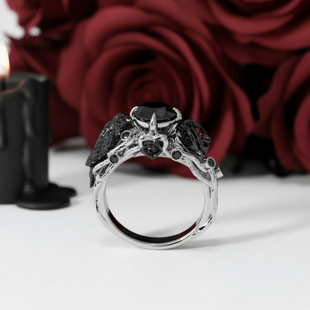 Black Crow- 1.25 Carat Diamond Gothic Wedding Ring