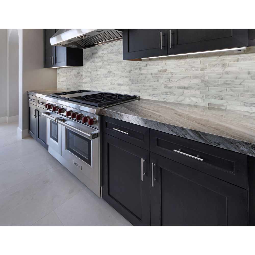 Blocki Blanco Interlocking 11.61" x 12.2" Glass Stone Mesh-Mounted Mosaic Tile Pattern-MSI Collection