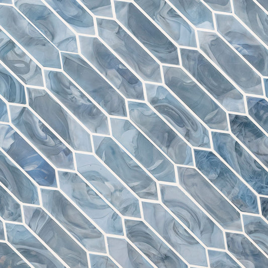 Blue Shimmer Picket 10"x13.3" Glass Mesh Mounted Mosaic Wall Tile - MSI Collection