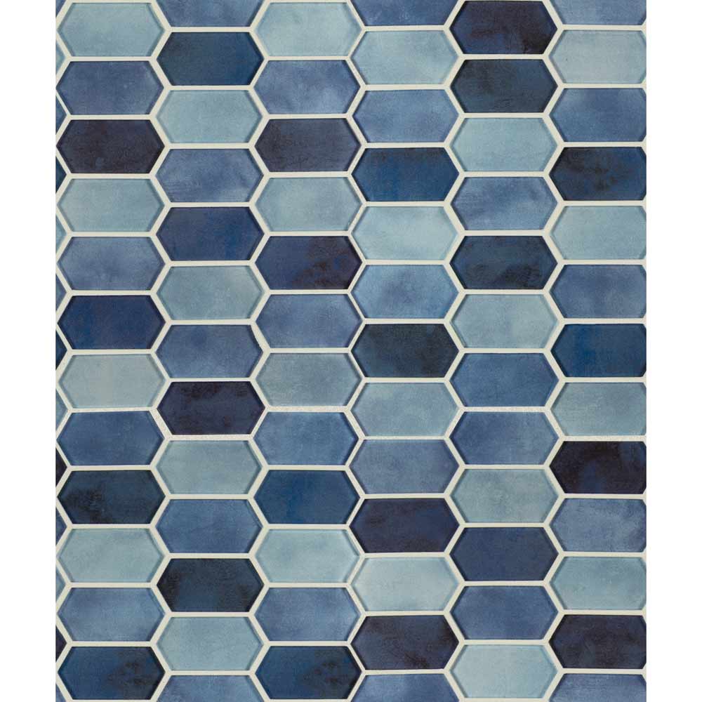Boathouse Blue Picket 10" x 12" Glass Mesh-Mounted Mosaic Tile Pattern-MSI Collection