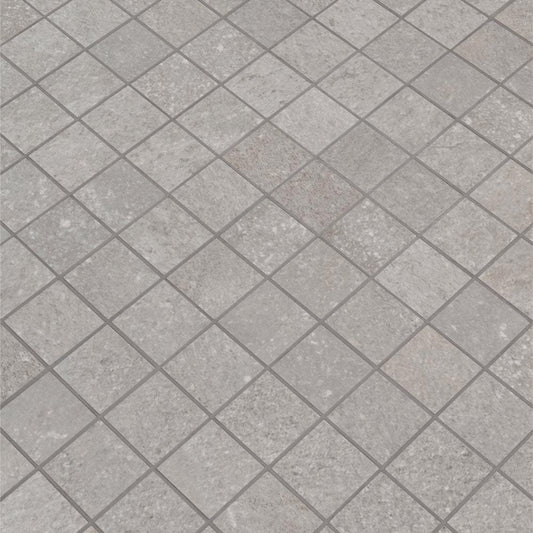 Brixstyle Gris 12"x12" Glazed Porcelain Mesh-Mounted Mosaic Tile 2"x2" - MSI Collection
