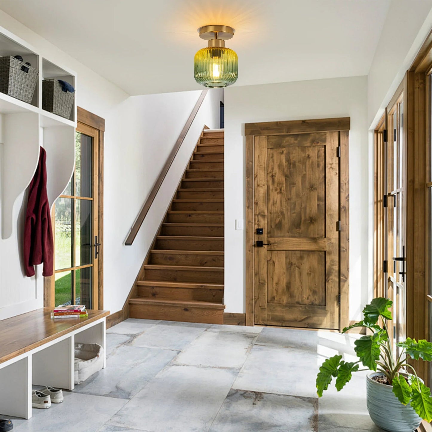 6 Inch Bard 1-Light Semi-Flush Mount Ceiling Light