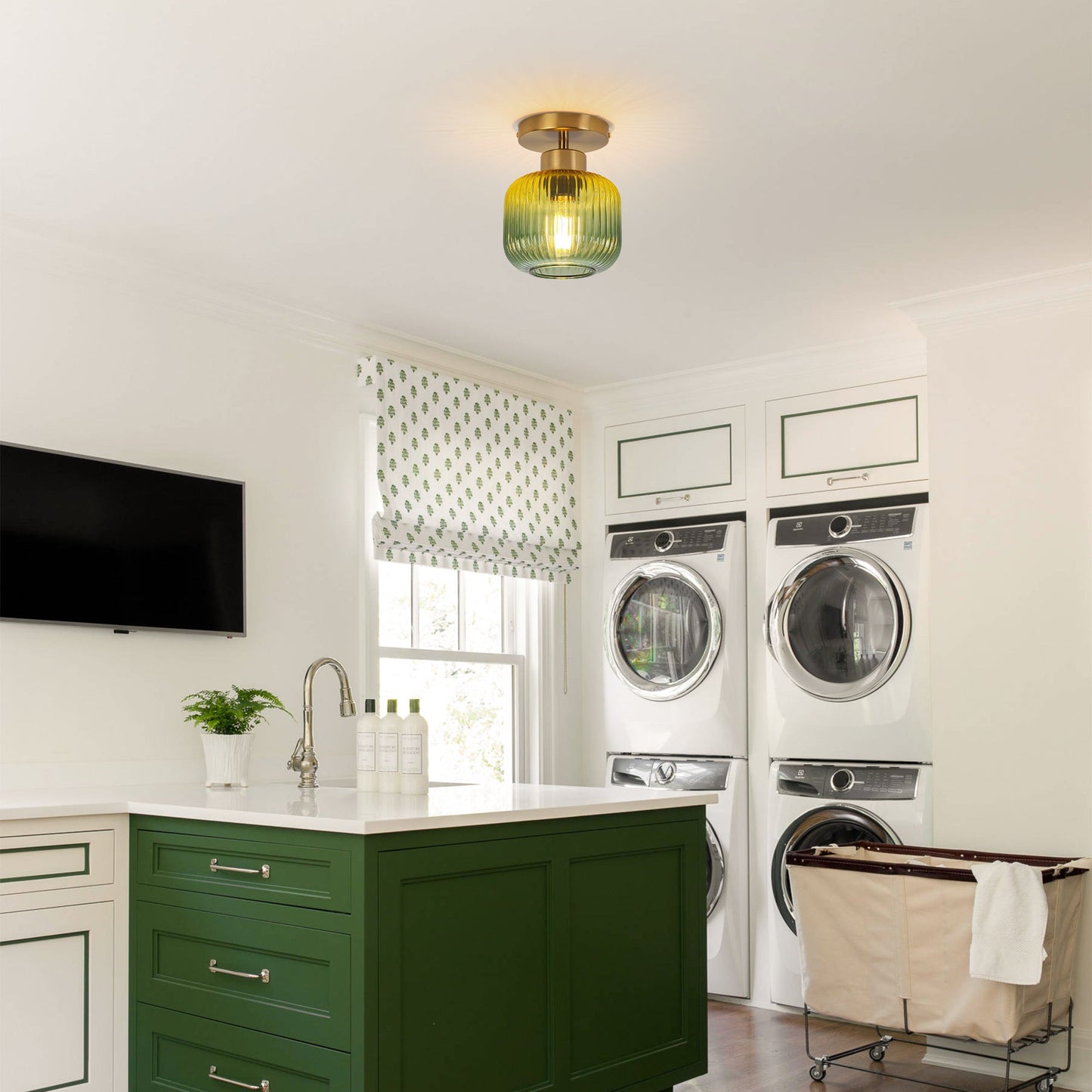 6 Inch Bard 1-Light Semi-Flush Mount Ceiling Light