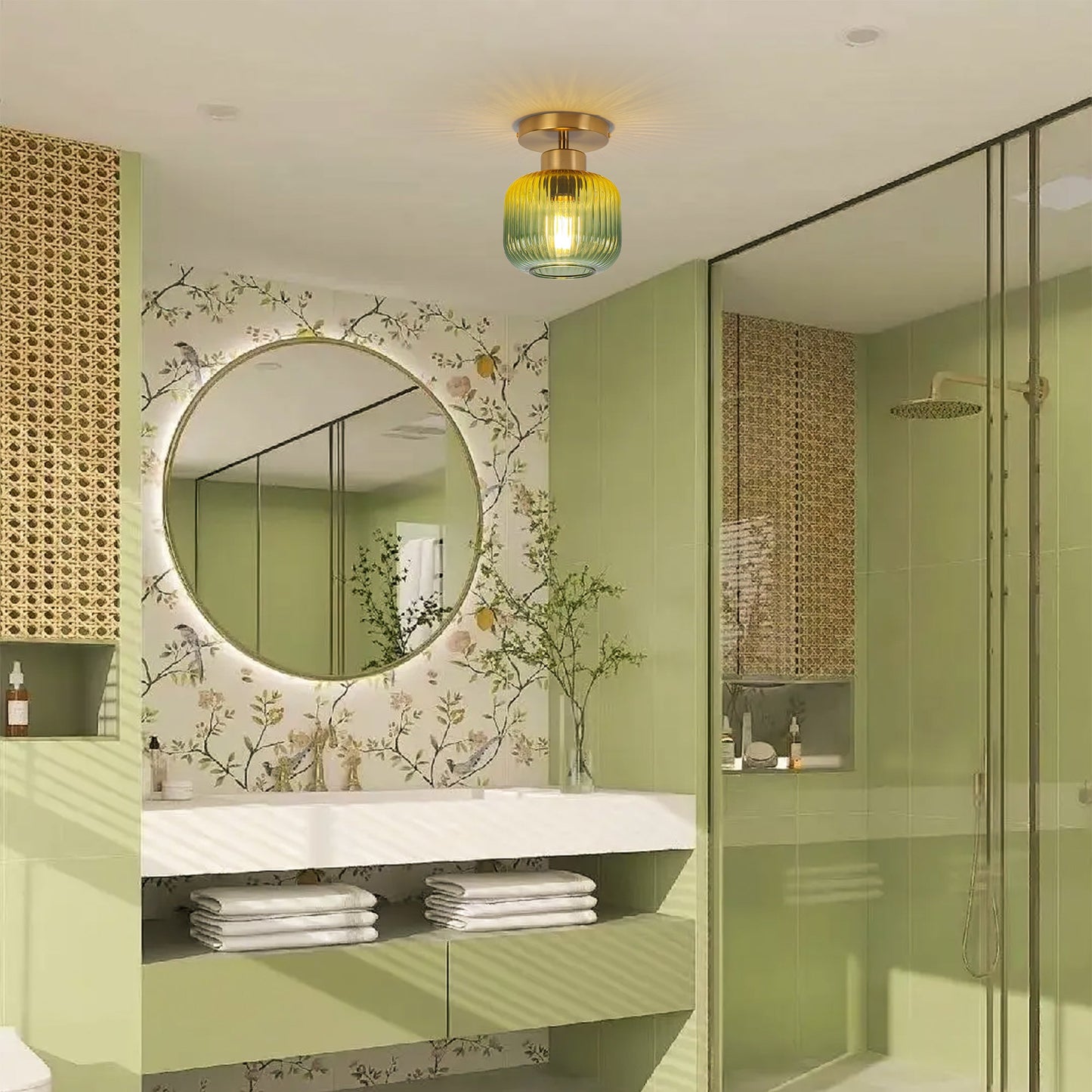 6 Inch Bard 1-Light Semi-Flush Mount Ceiling Light