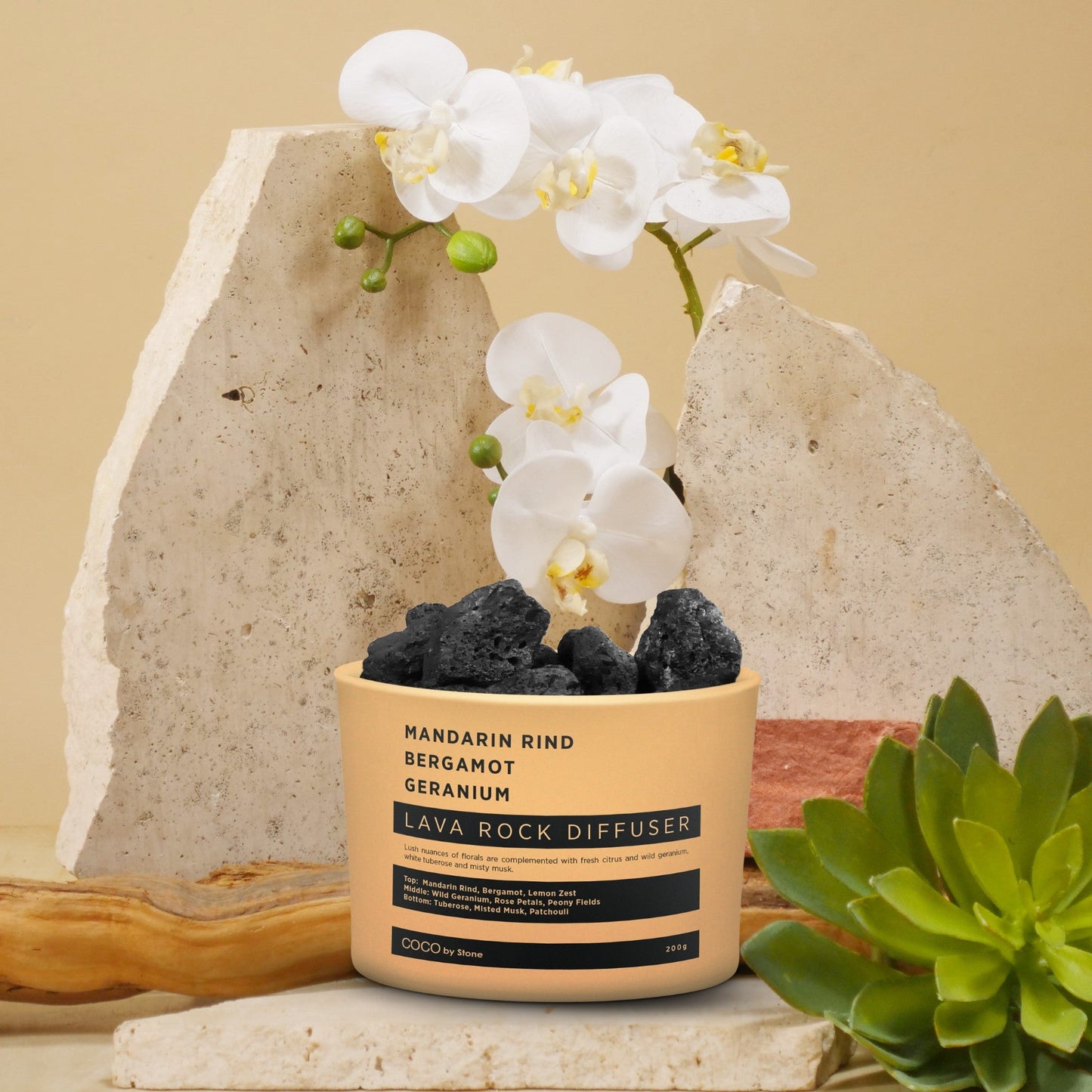 Lava Rock Diffuser (Mandarin Rind | Bergamot | Geranium)