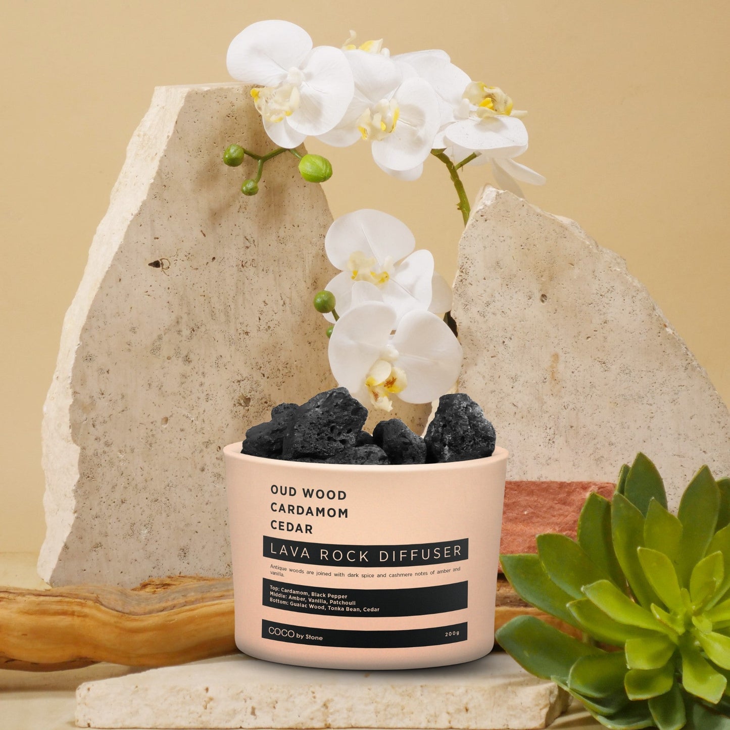 Lava Rock Diffuser (Oud Wood | Cardamom | Cedar)