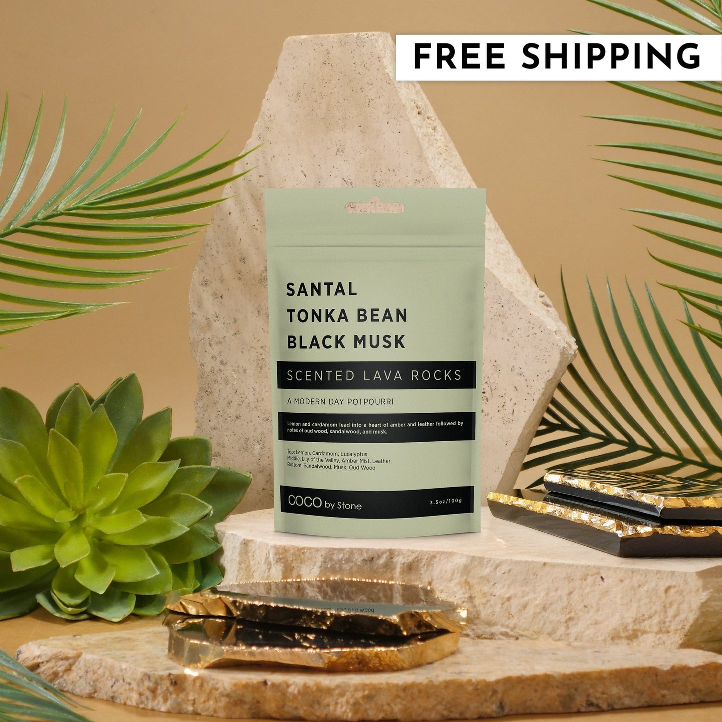 Scented Lava Rocks (Santal | Tonka Bean | Black Musk)