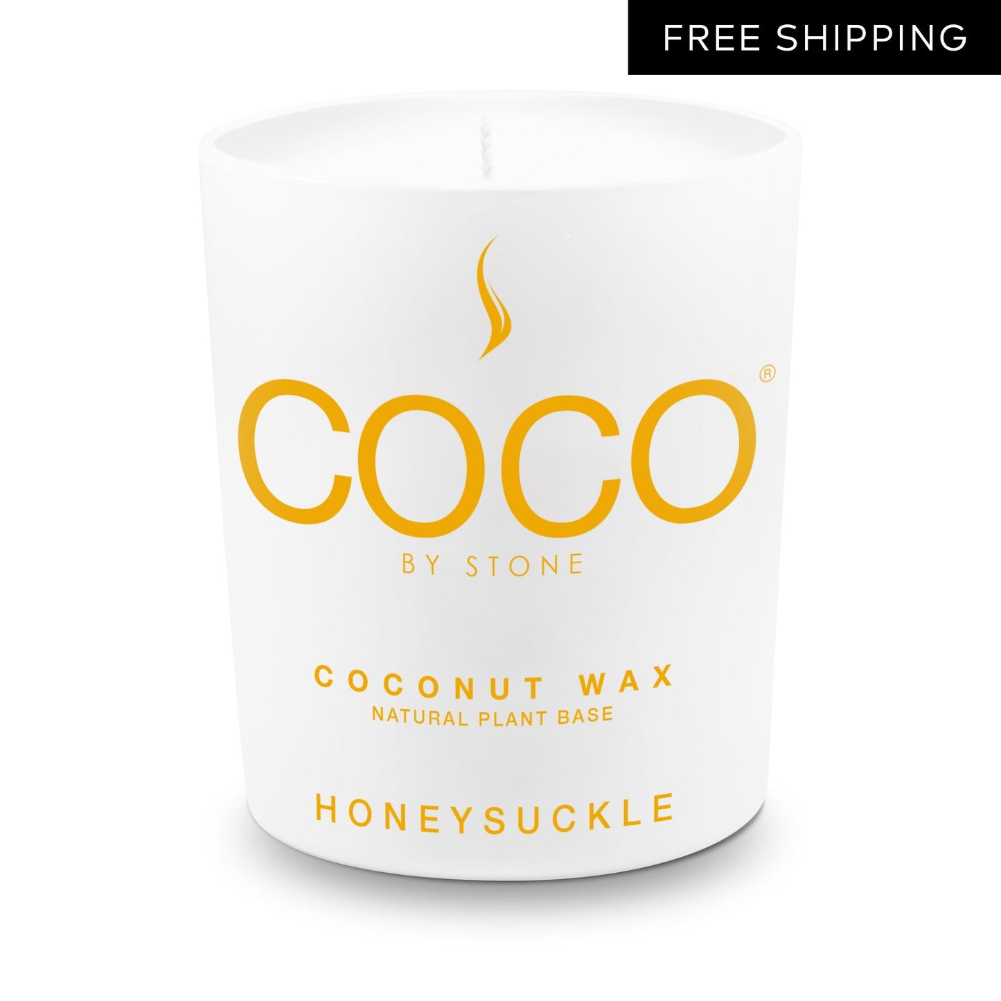Honeysuckle Natural Coconut Apricot Wax Candle