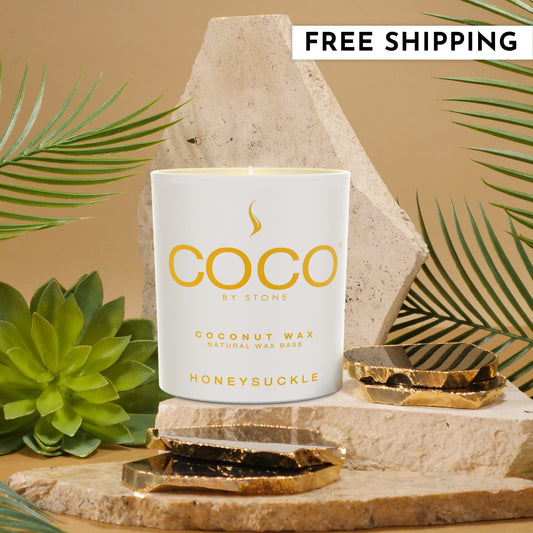 Honeysuckle Natural Coconut Apricot Wax Candle