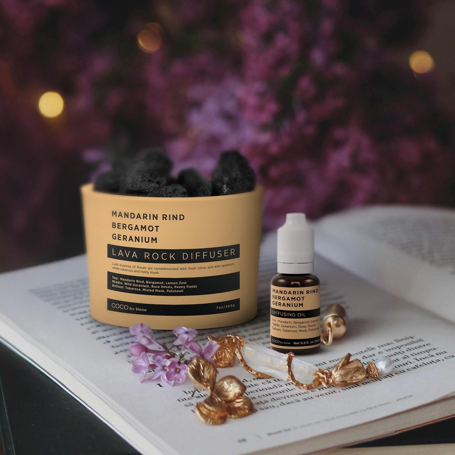 Lava Rock Diffuser (Mandarin Rind | Bergamot | Geranium)