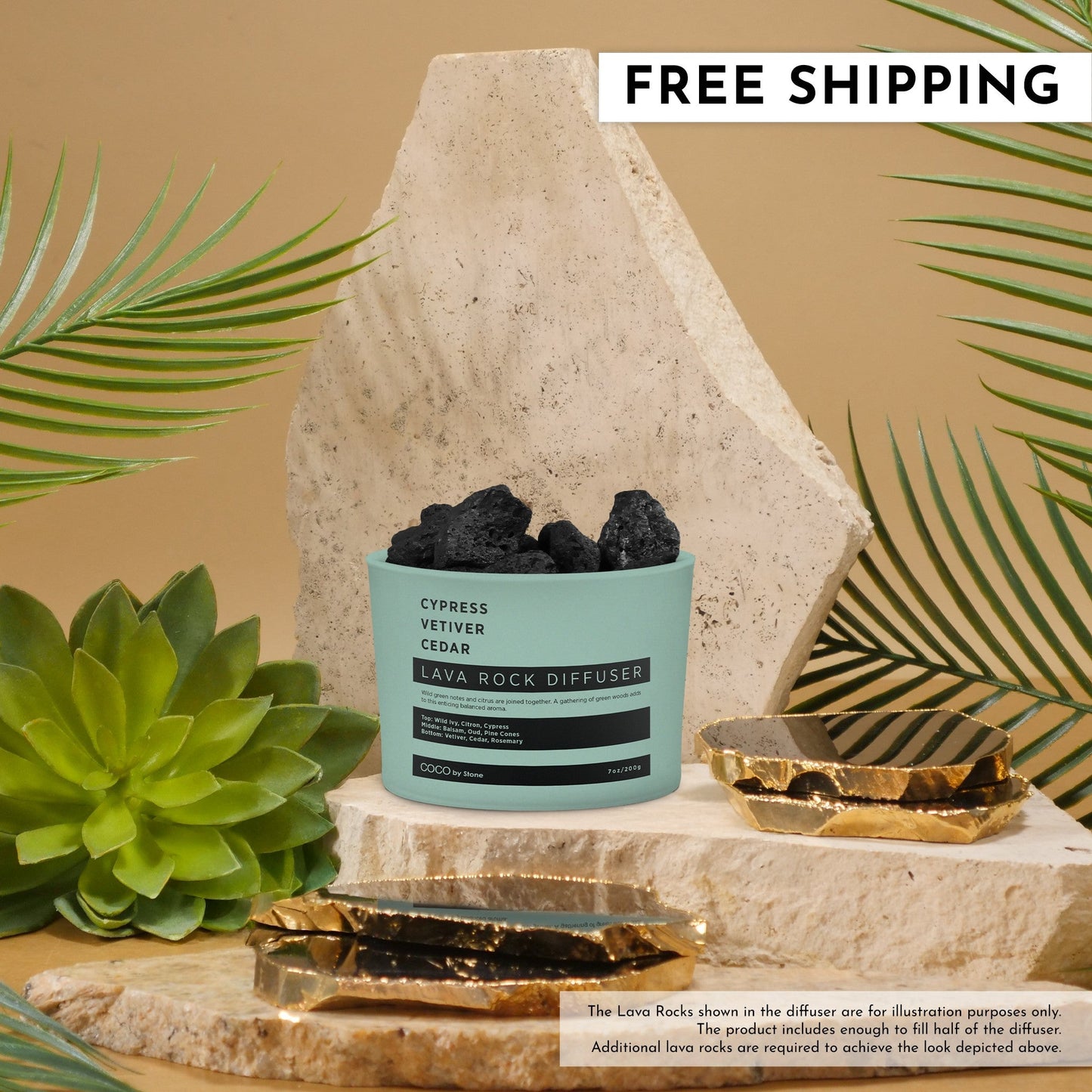 Lava Rock Diffuser (Cypress | Vetiver | Cedar)