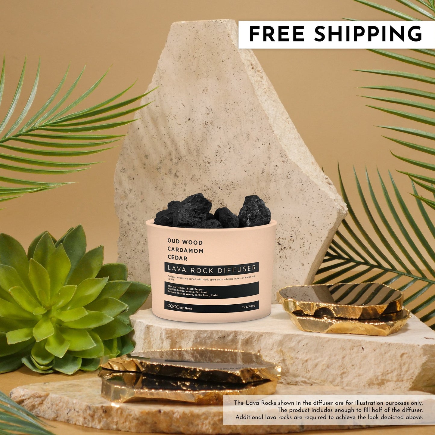Lava Rock Diffuser (Oud Wood | Cardamom | Cedar)