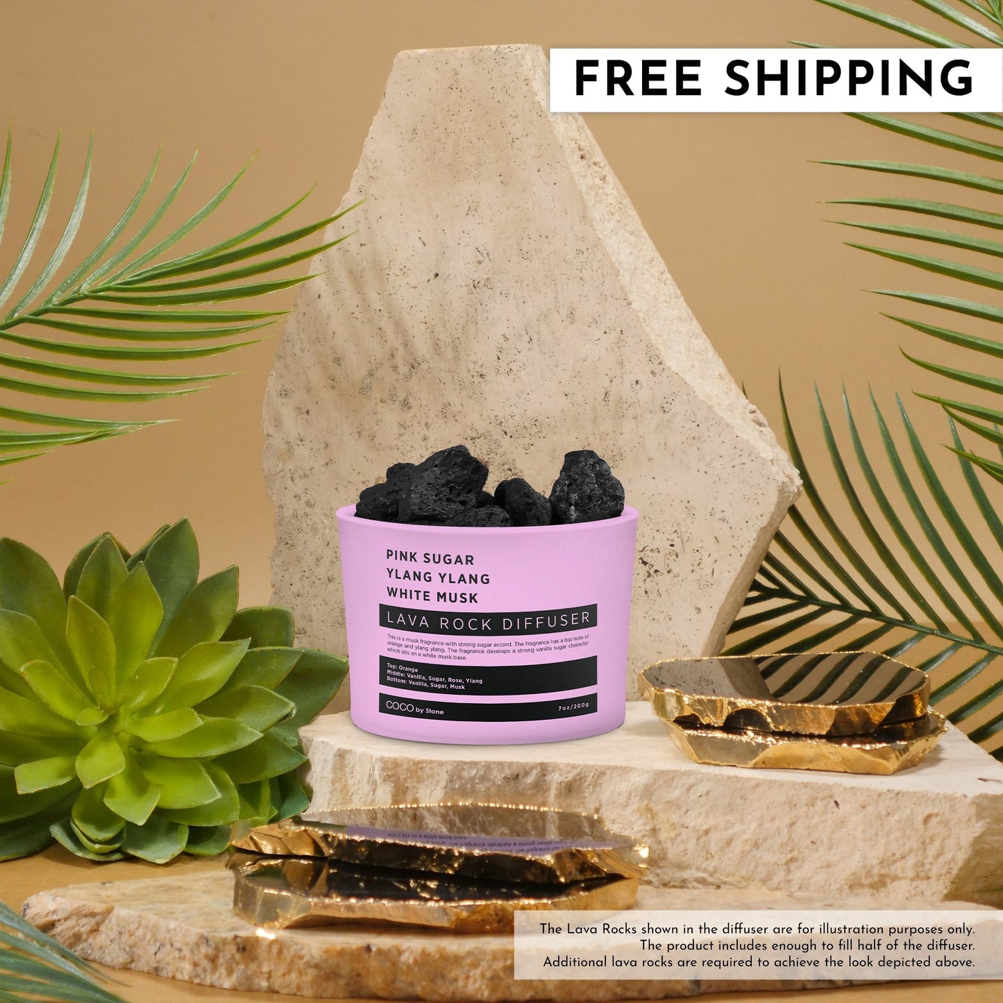 Lava Rock Diffuser (Pink Sugar | Ylang Ylang | White Musk)