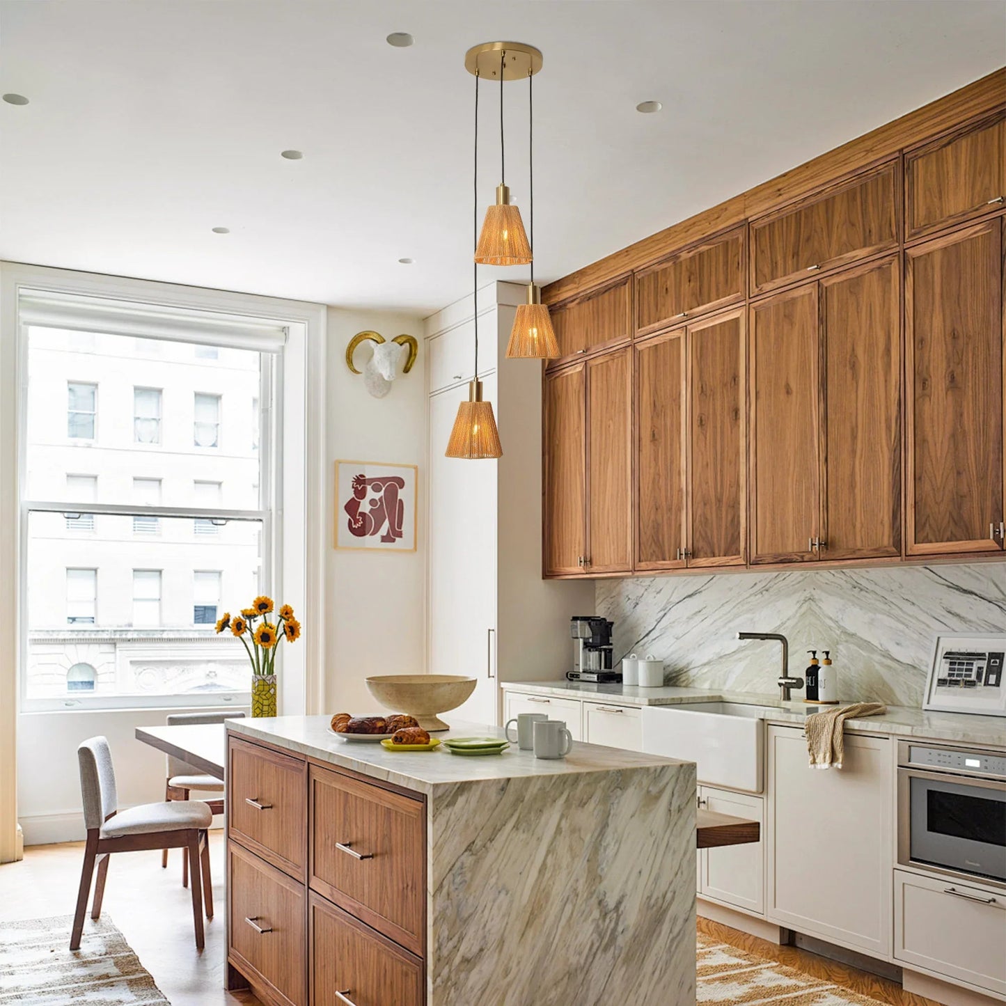 15 Inch Merle 3-Light Island Pendant Light