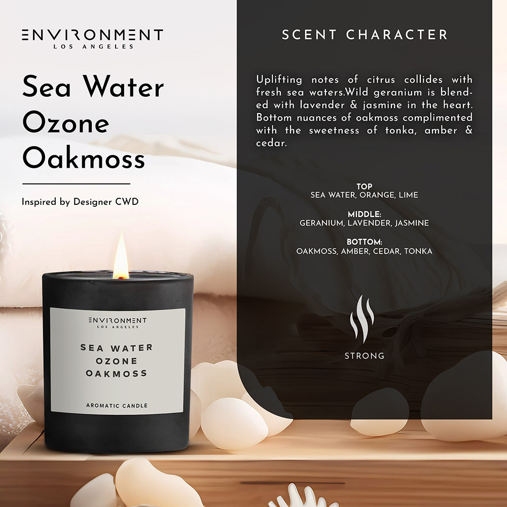 8oz Sea Water | Ozone | Oakmoss Candle with Lid and Box (Inspired by Davidoff Cool Water®)