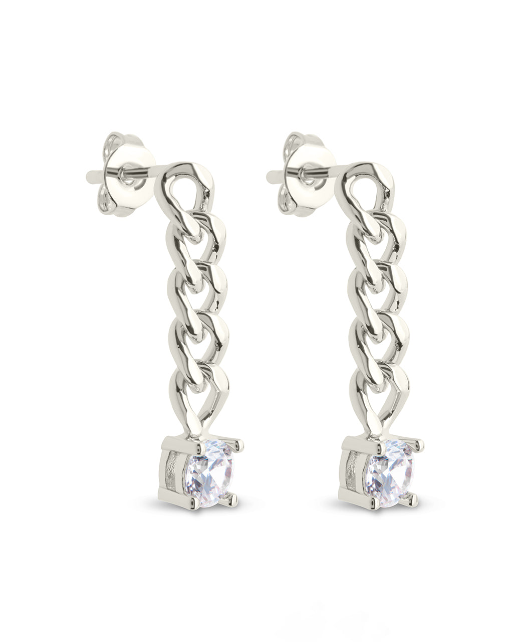 Phoebe CZ Chain Link Drop Stud Earrings