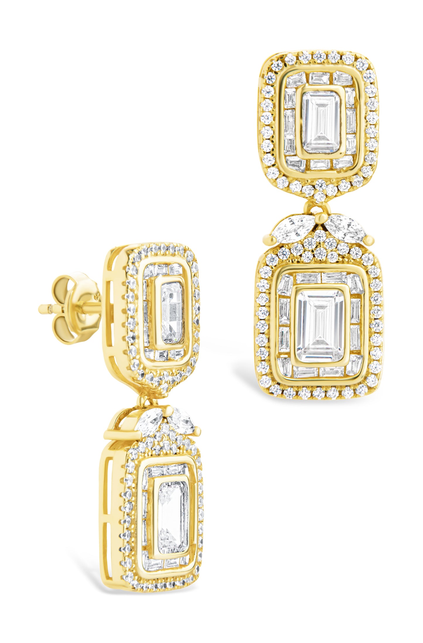 Trina CZ Square Drop Earrings