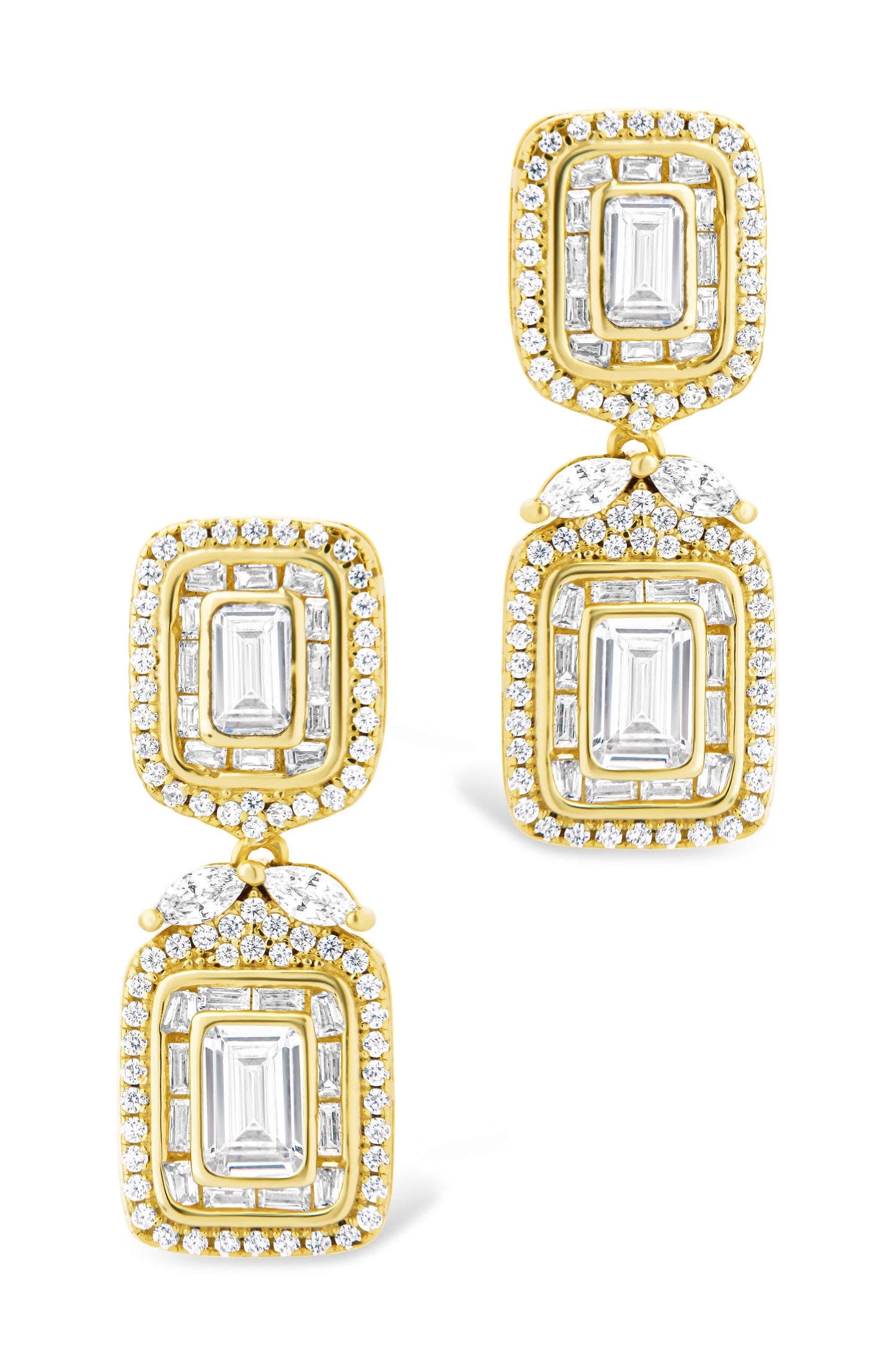 Trina CZ Square Drop Earrings