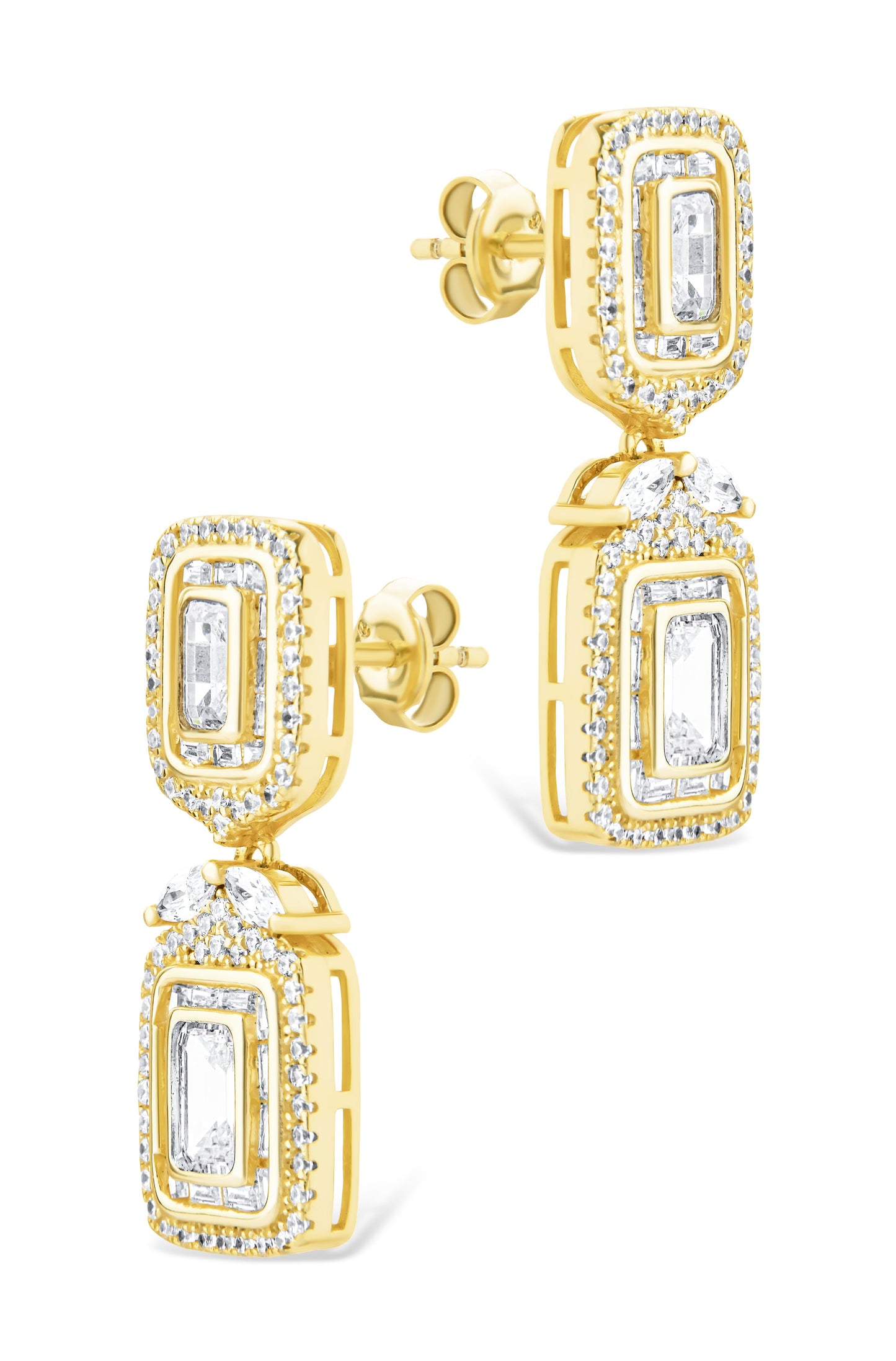 Trina CZ Square Drop Earrings