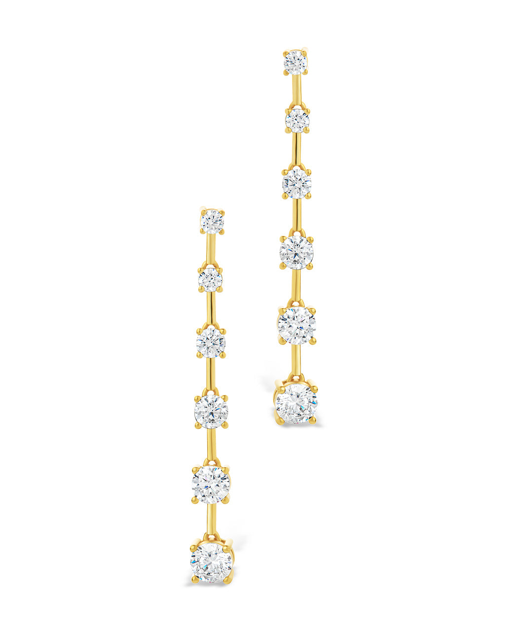 Sterling Silver Rue CZ Drop Earrings