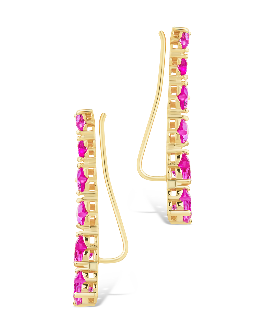 Sterling Silver Jillian CZ Heart Crawler Studs