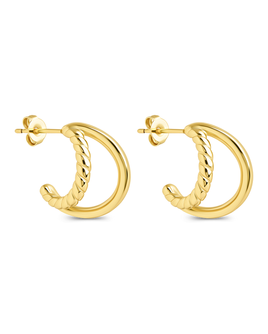 Arcadia Double Row Huggie Hoop Earrings