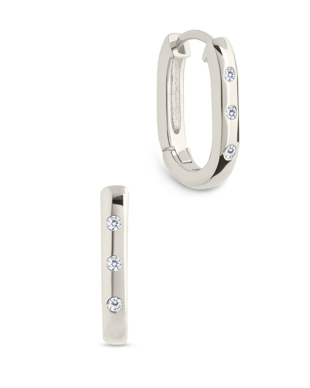 Casey Rectangular CZ Hoop Earrings