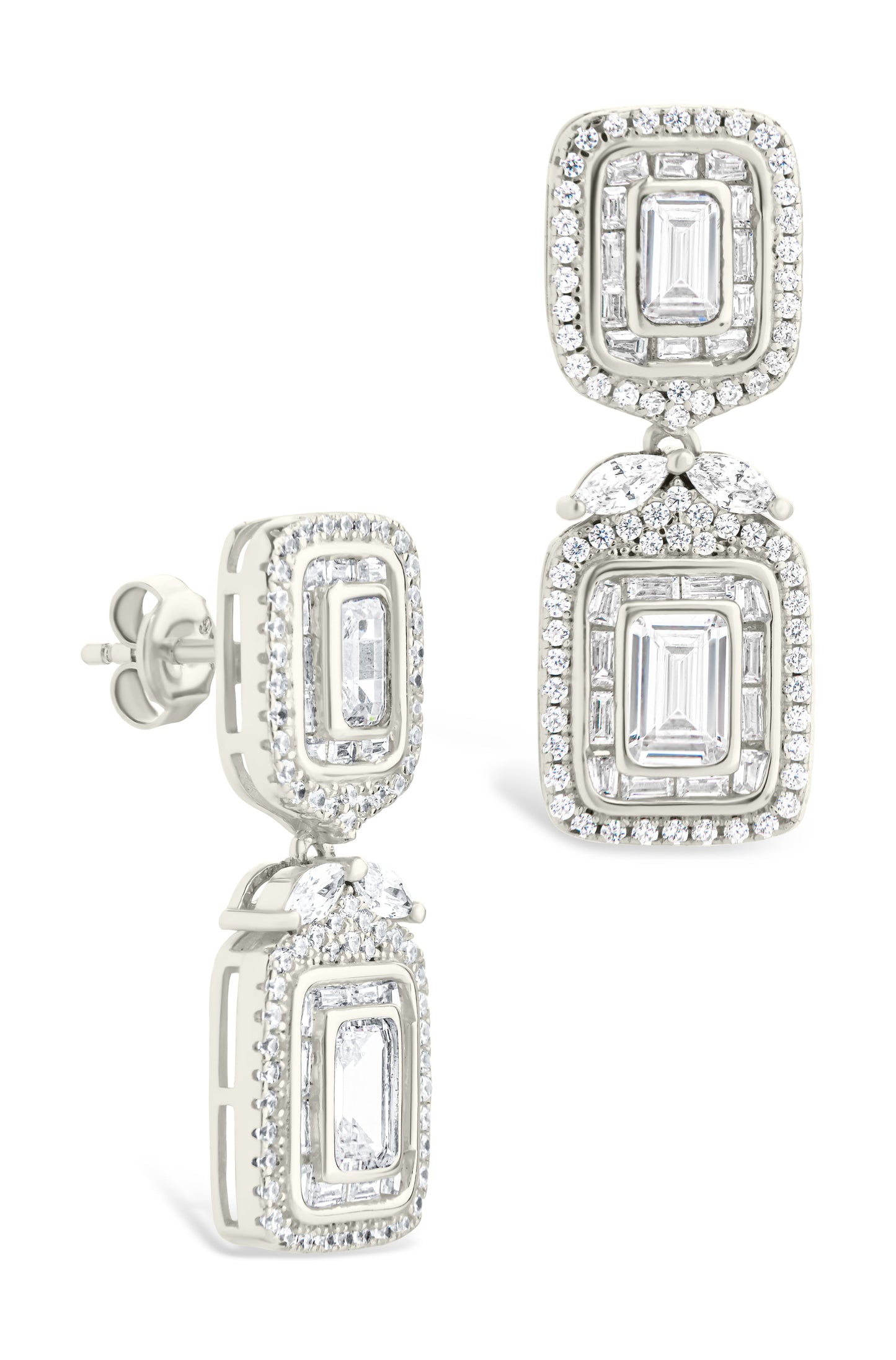 Trina CZ Square Drop Earrings