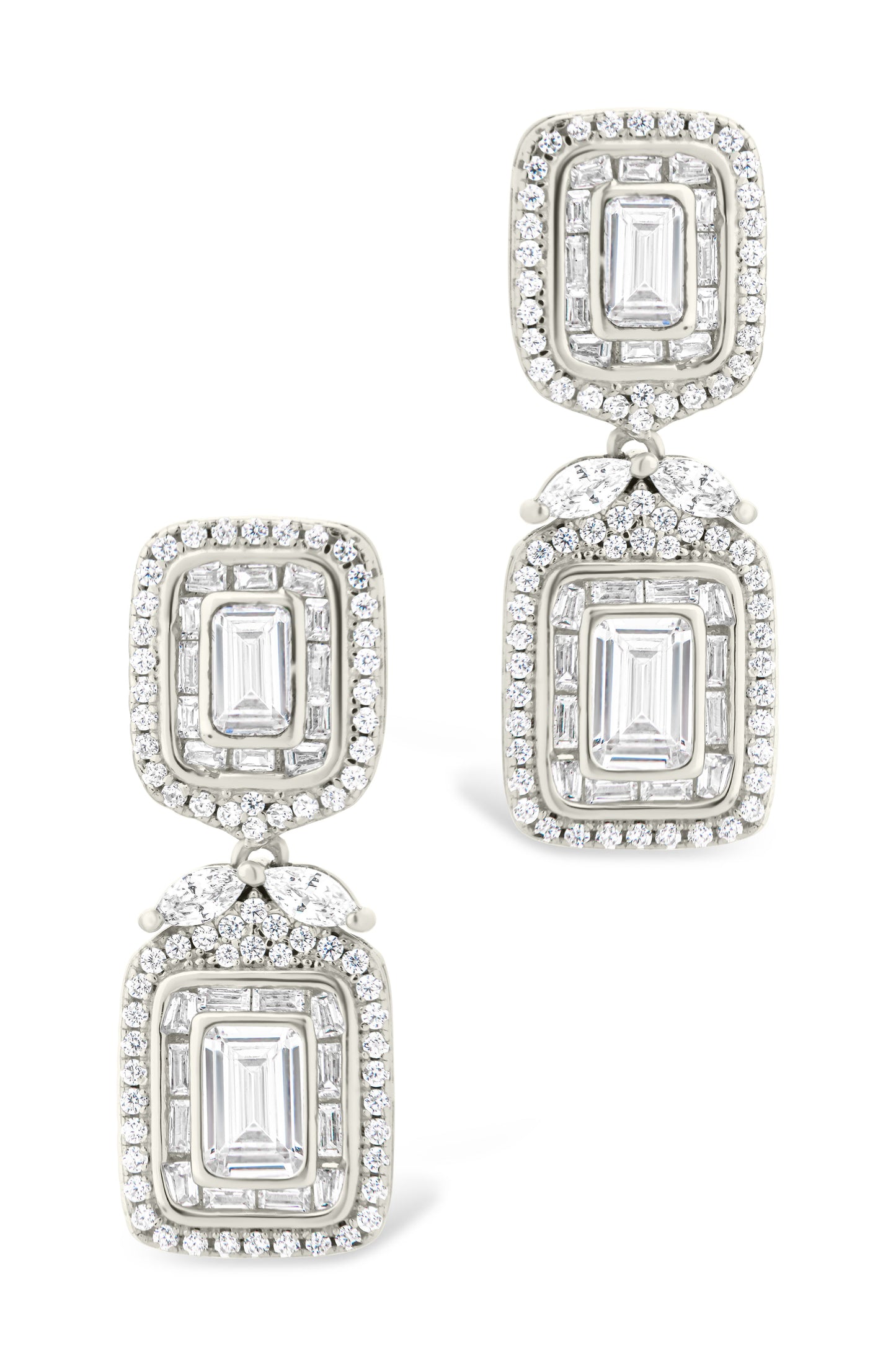 Trina CZ Square Drop Earrings