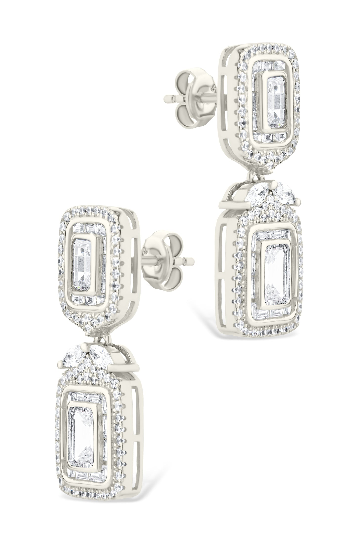 Trina CZ Square Drop Earrings