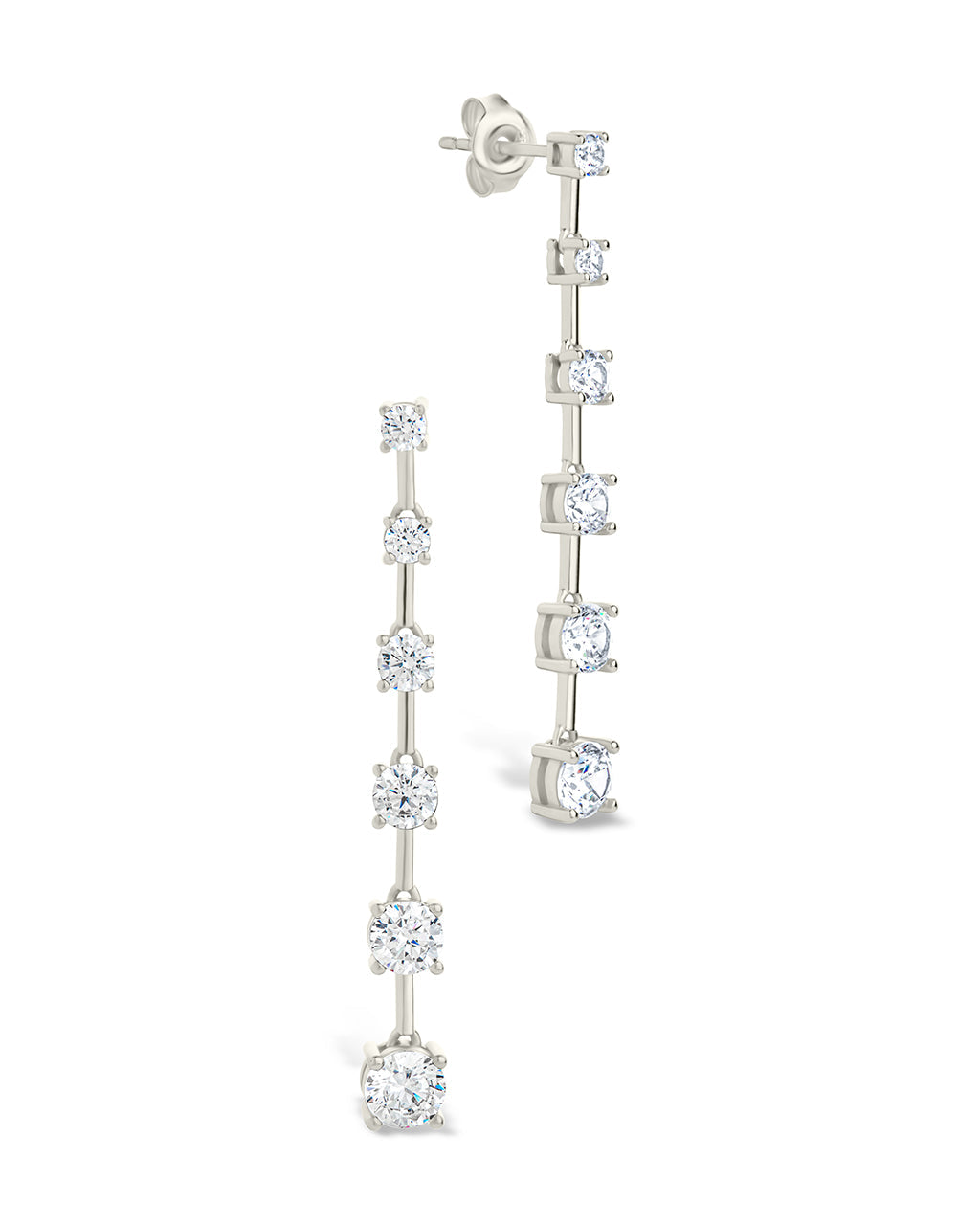 Sterling Silver Rue CZ Drop Earrings