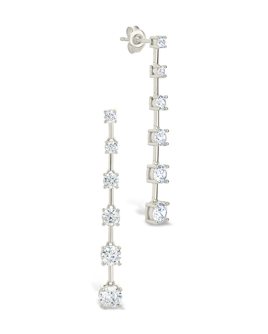 Sterling Silver Rue CZ Drop Earrings