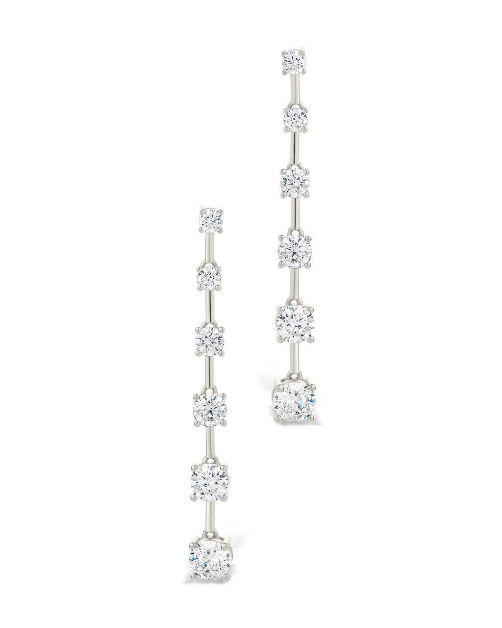 Sterling Silver Rue CZ Drop Earrings