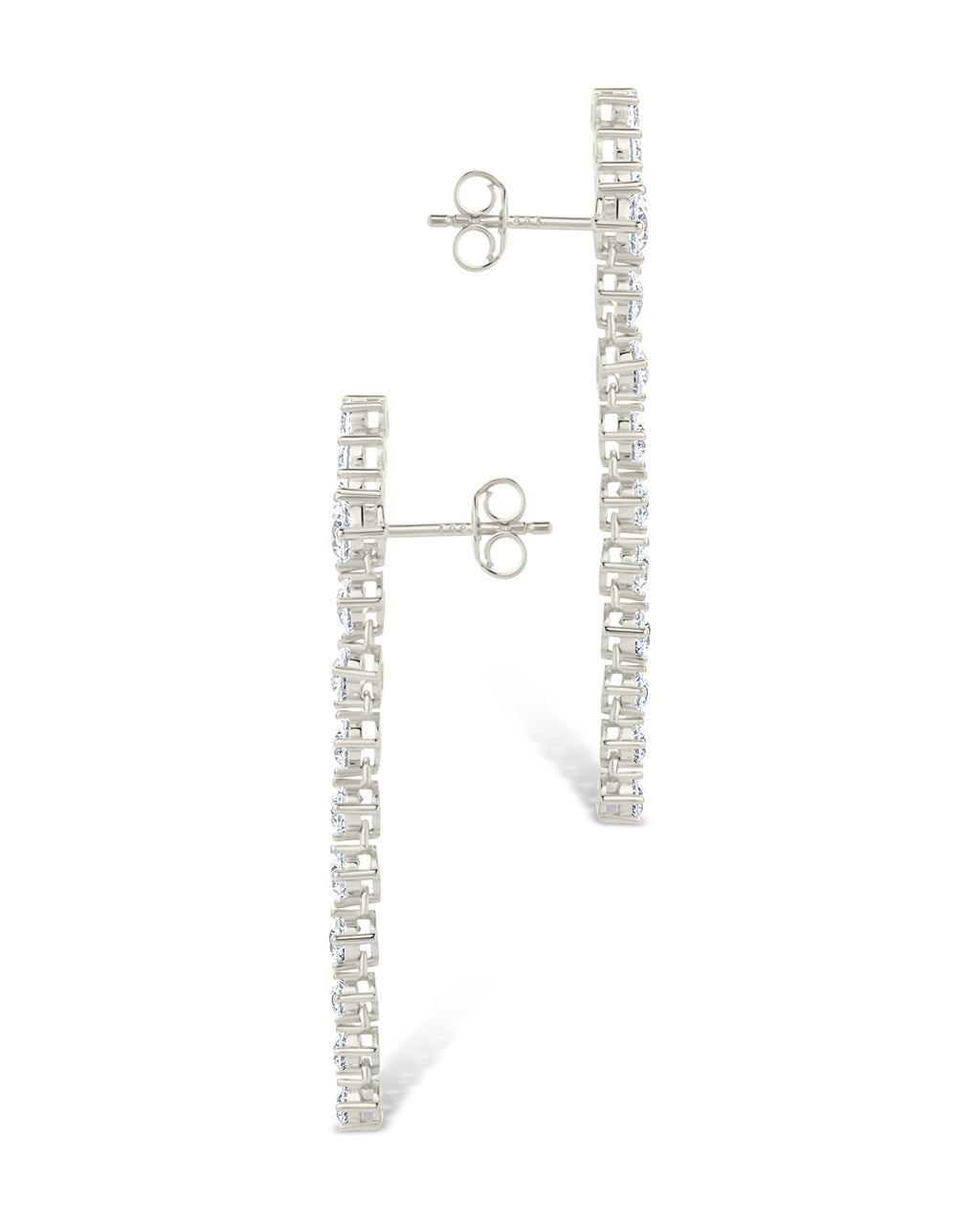 Sterling Silver Ziggy CZ Crawler Stud Earrings