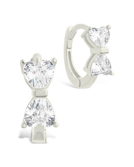 Sterling Silver Ravenna CZ Micro Hoop Earrings