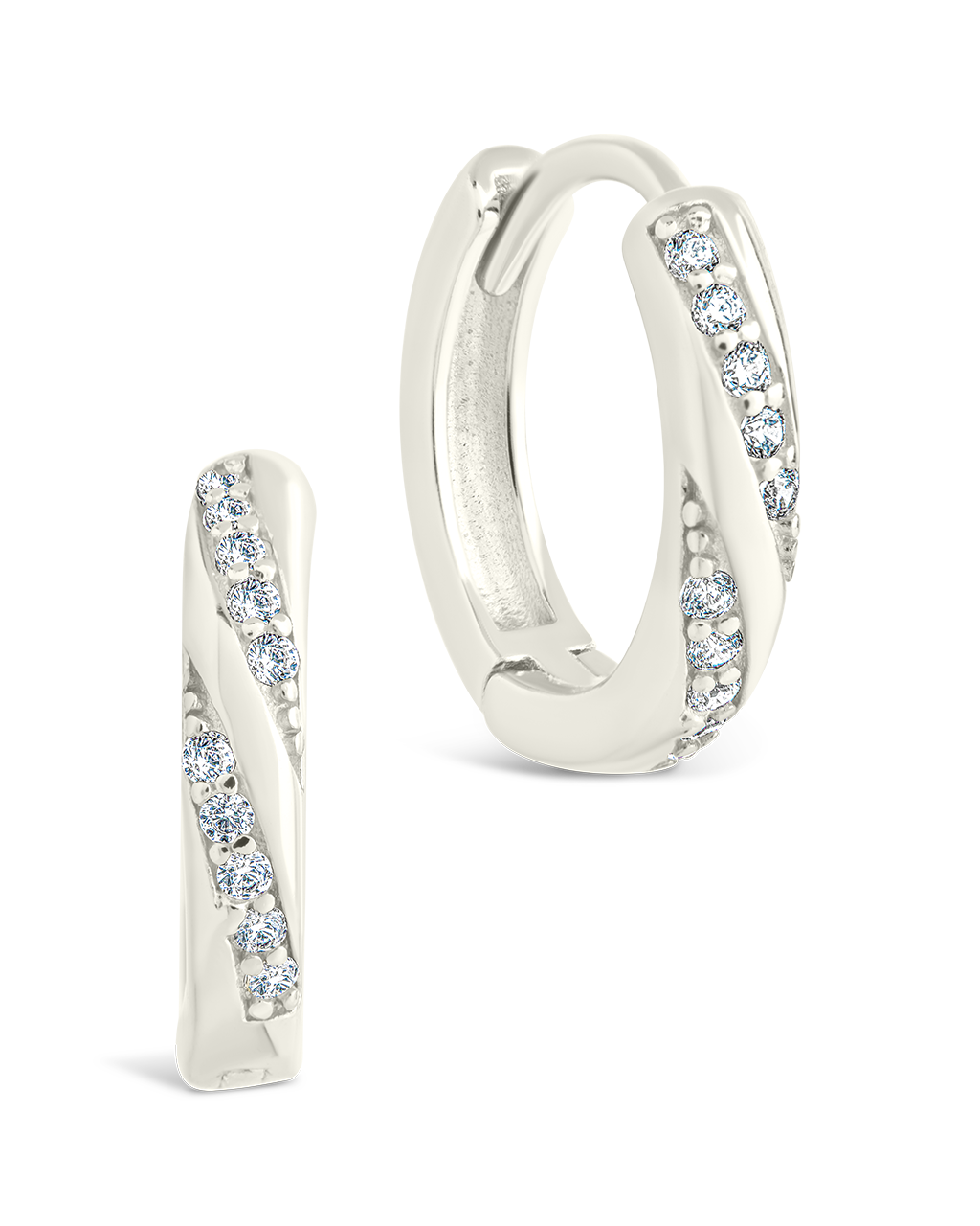 Sterling Silver Adelise Micro Hoops