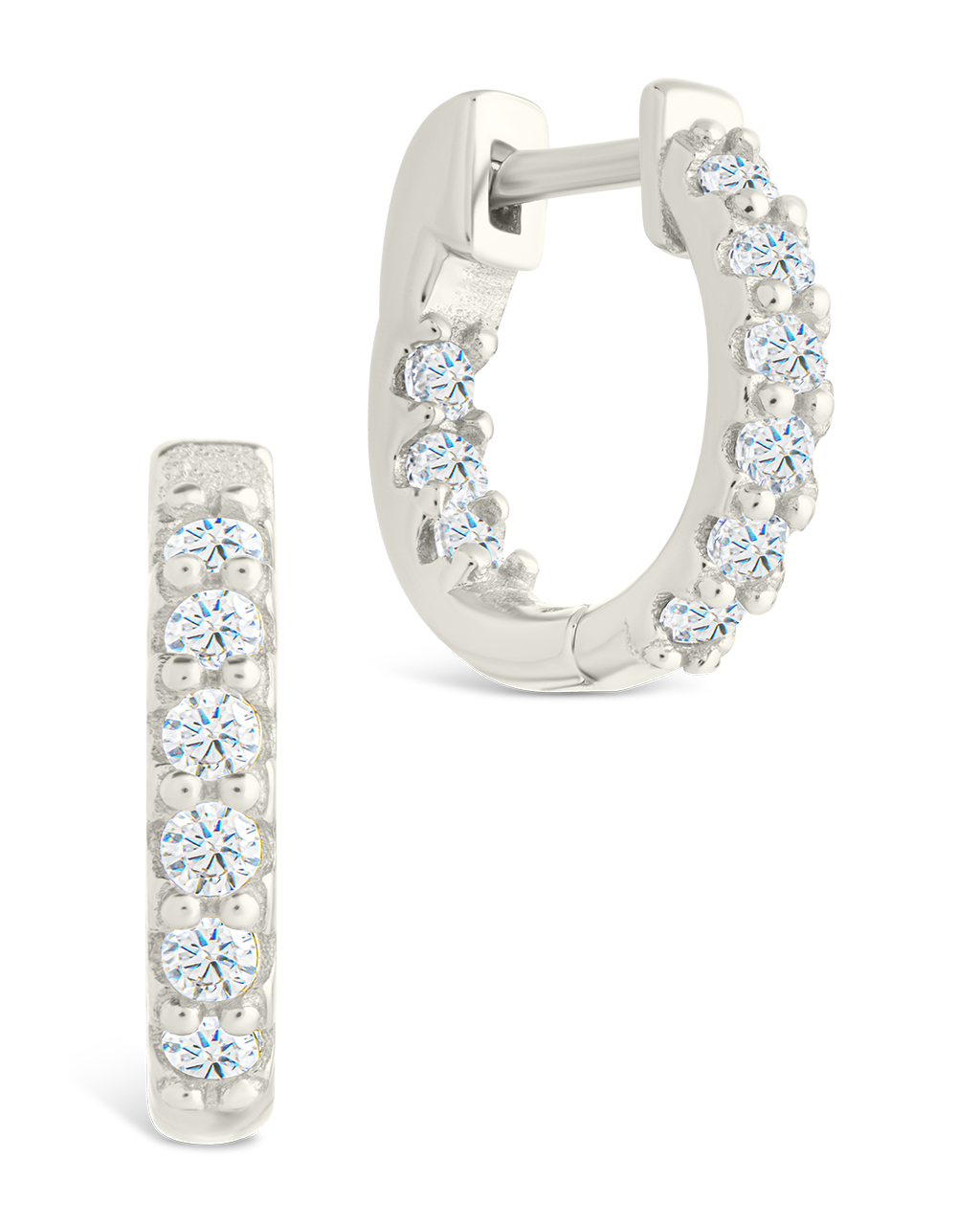 Sterling Silver Constance CZ Studded Statement Hoops