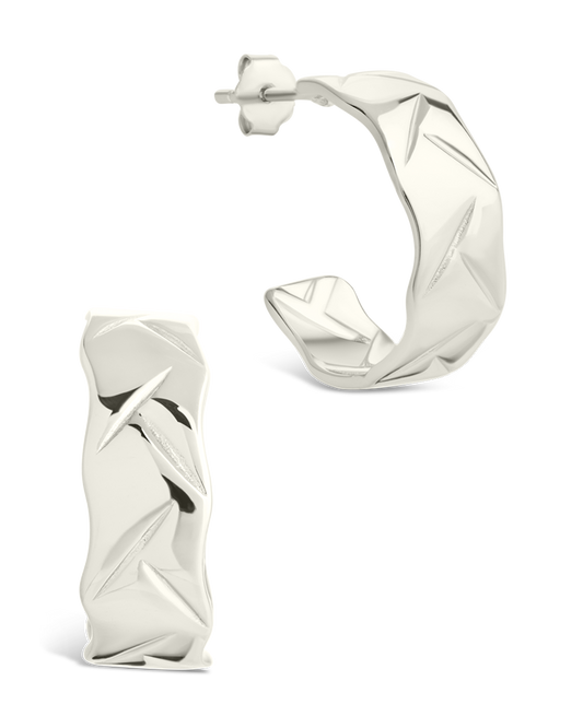 Sterling Silver Ashton Textured Stud Earrings