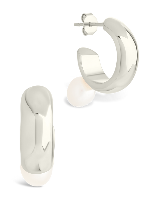 Sterling Silver Micki Pearl Drop Stud Earrings