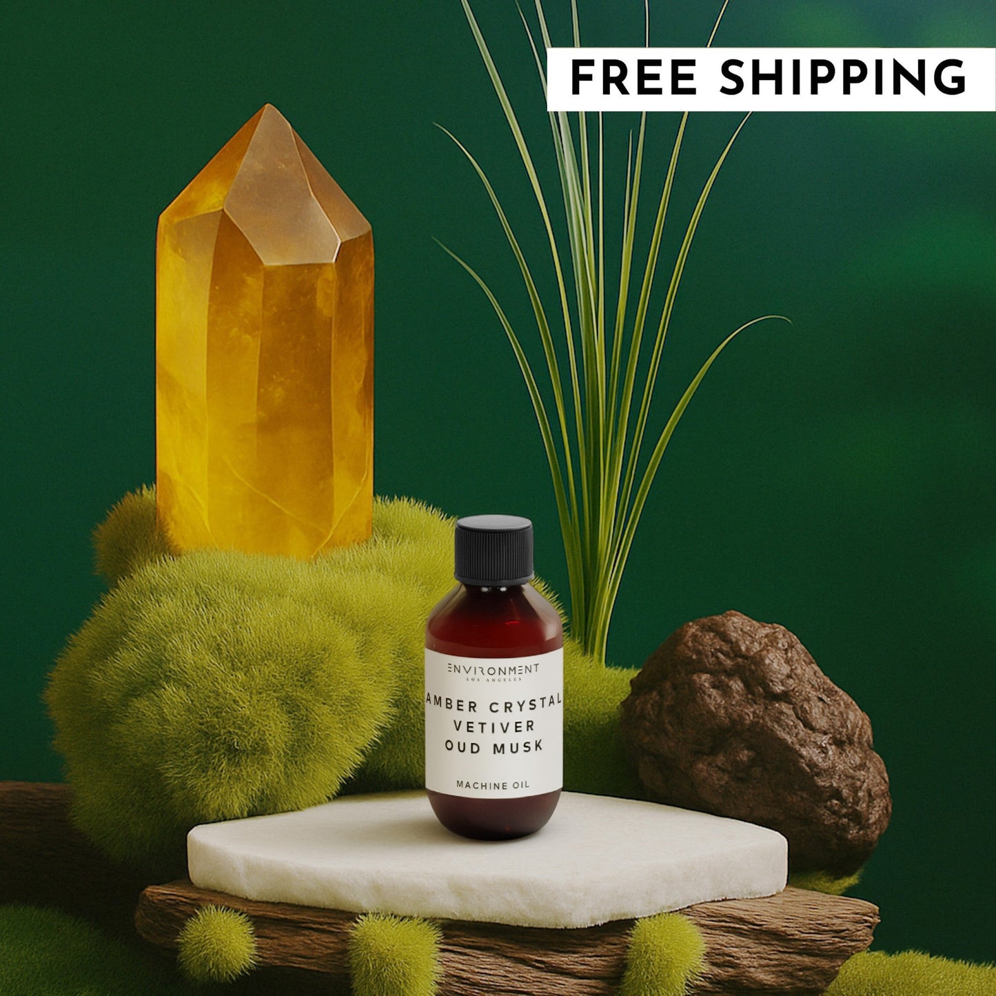 2oz Amber Crystal | Vetiver | Oud Musk Machine Diffusing Oil (Inspired by Baccarat Rouge 540®)