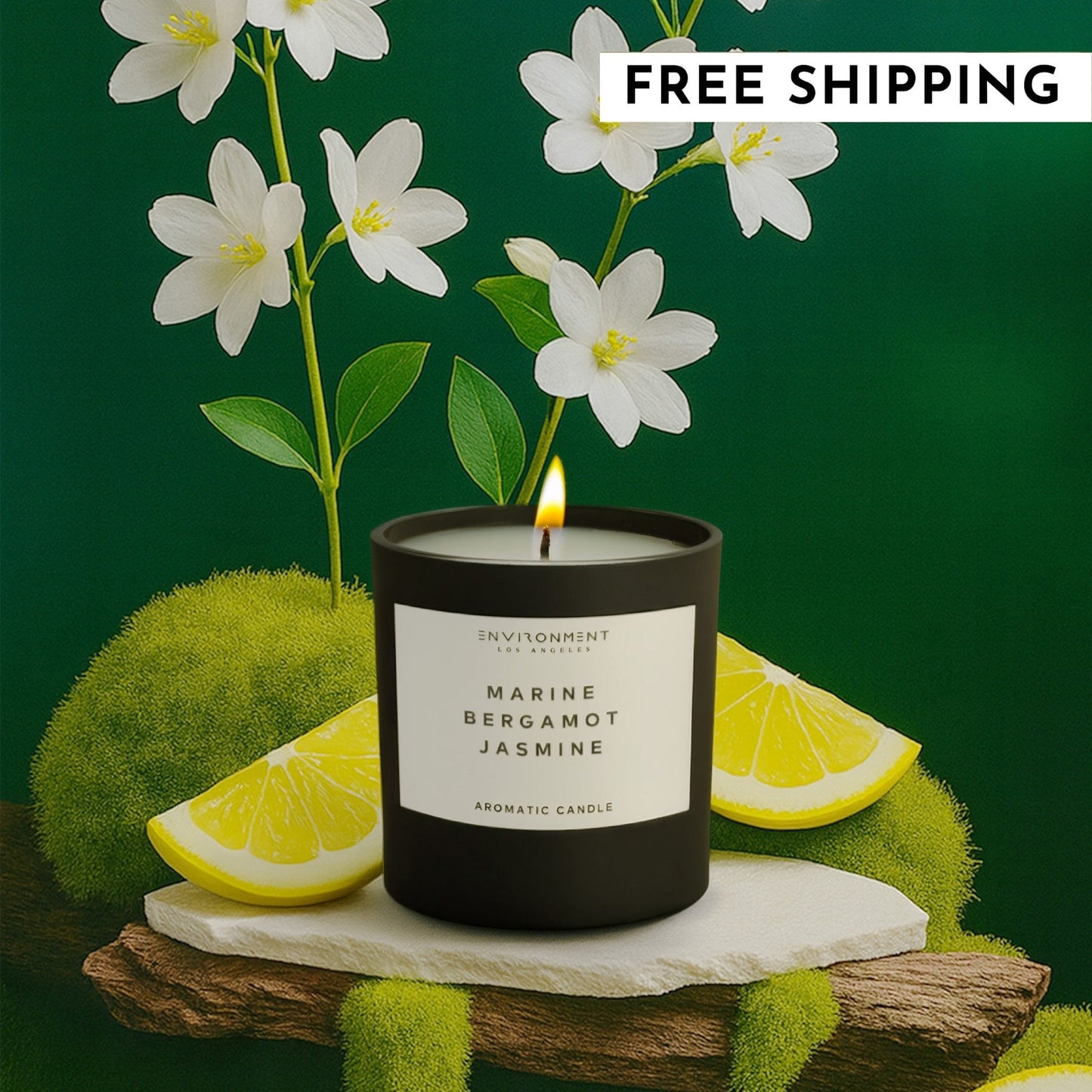 8oz Marine | Bergamot | Jasmine Candle with Lid and Box (Inspired by The Ritz Carlton Hotel®)