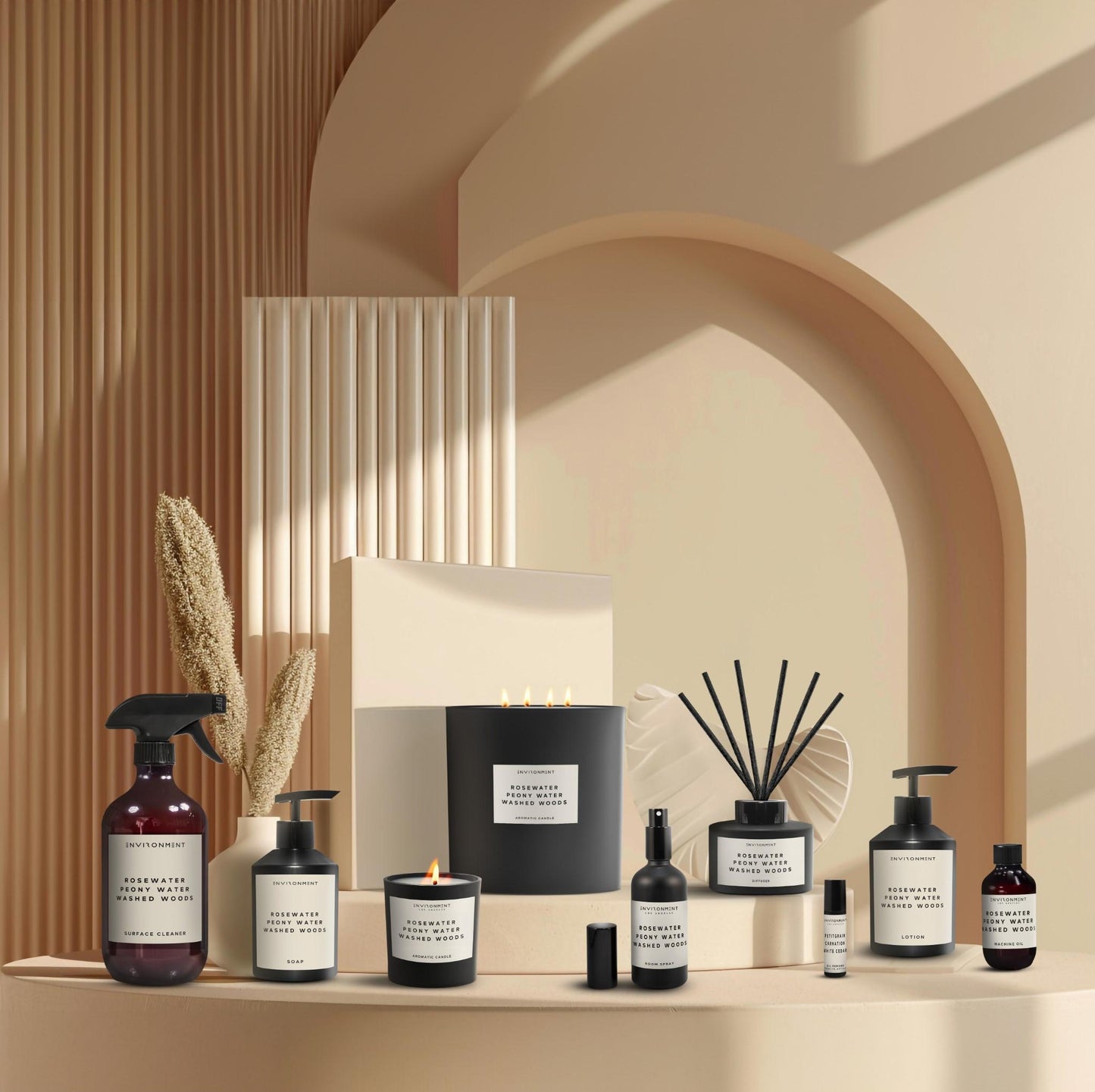 8oz Rosewater | Peony Water | Washed Woods Candle with Lid and Box (Inspired by Issey Miyake L'Eau d'Issey®)