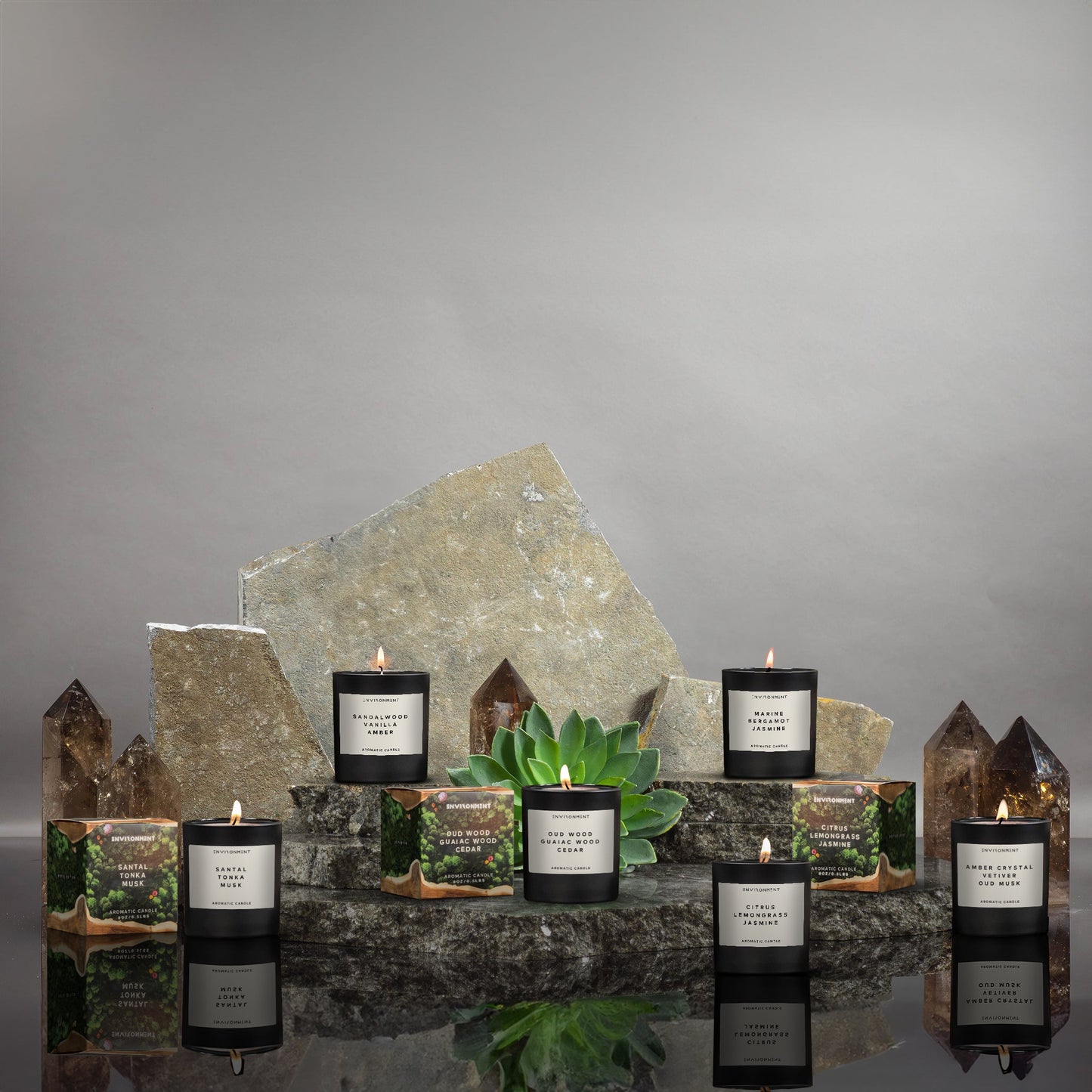 8oz Marine | Bergamot | Jasmine Candle with Lid and Box (Inspired by The Ritz Carlton Hotel®)