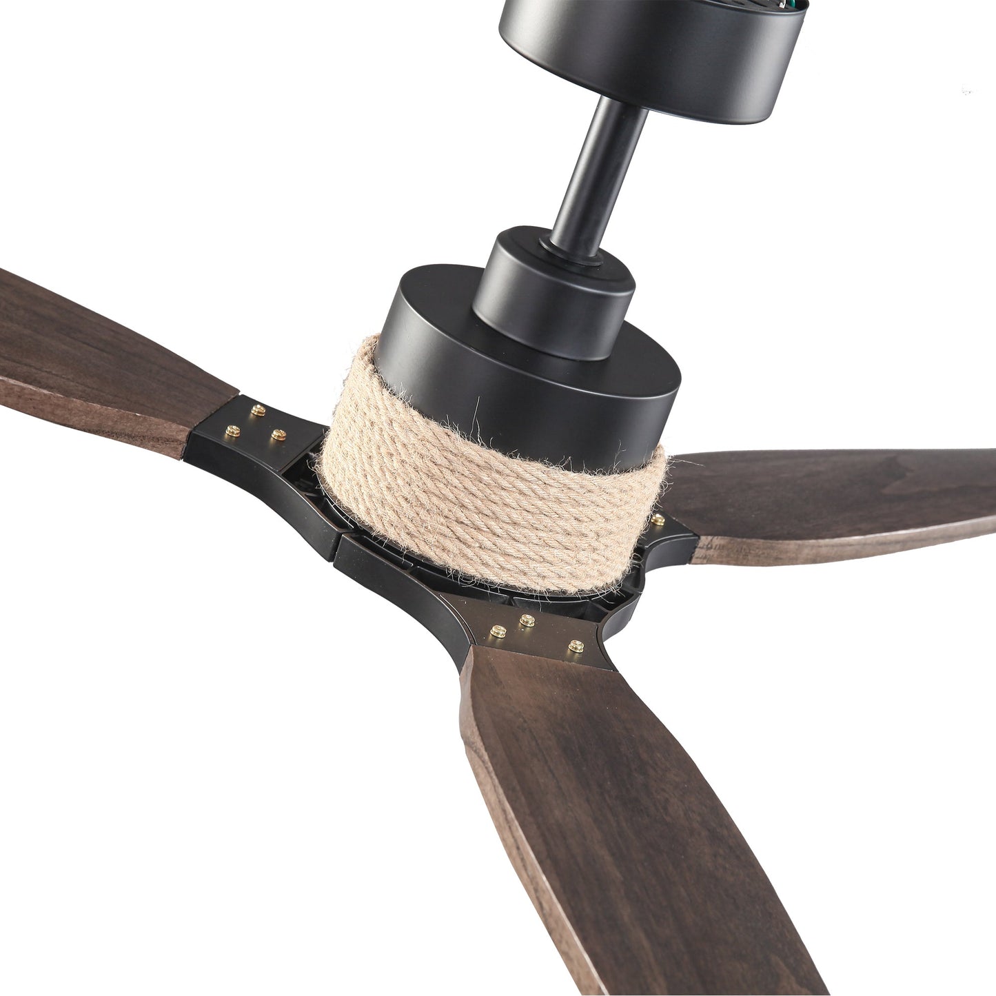 56 Inch Louise Downrod Mount LED Wood Blades Ceiling Fan with Remote Control