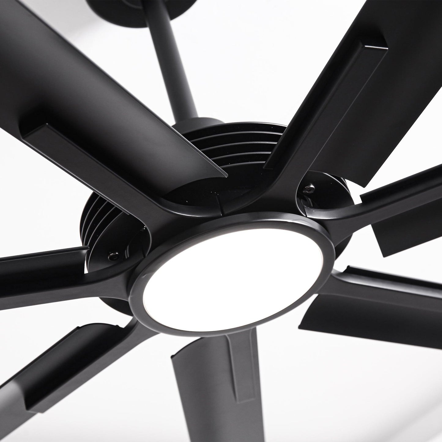 84 Inch 100 Inch Padus Black Large Size Ceiling Fan with Dimmable Lighting and Remote Control