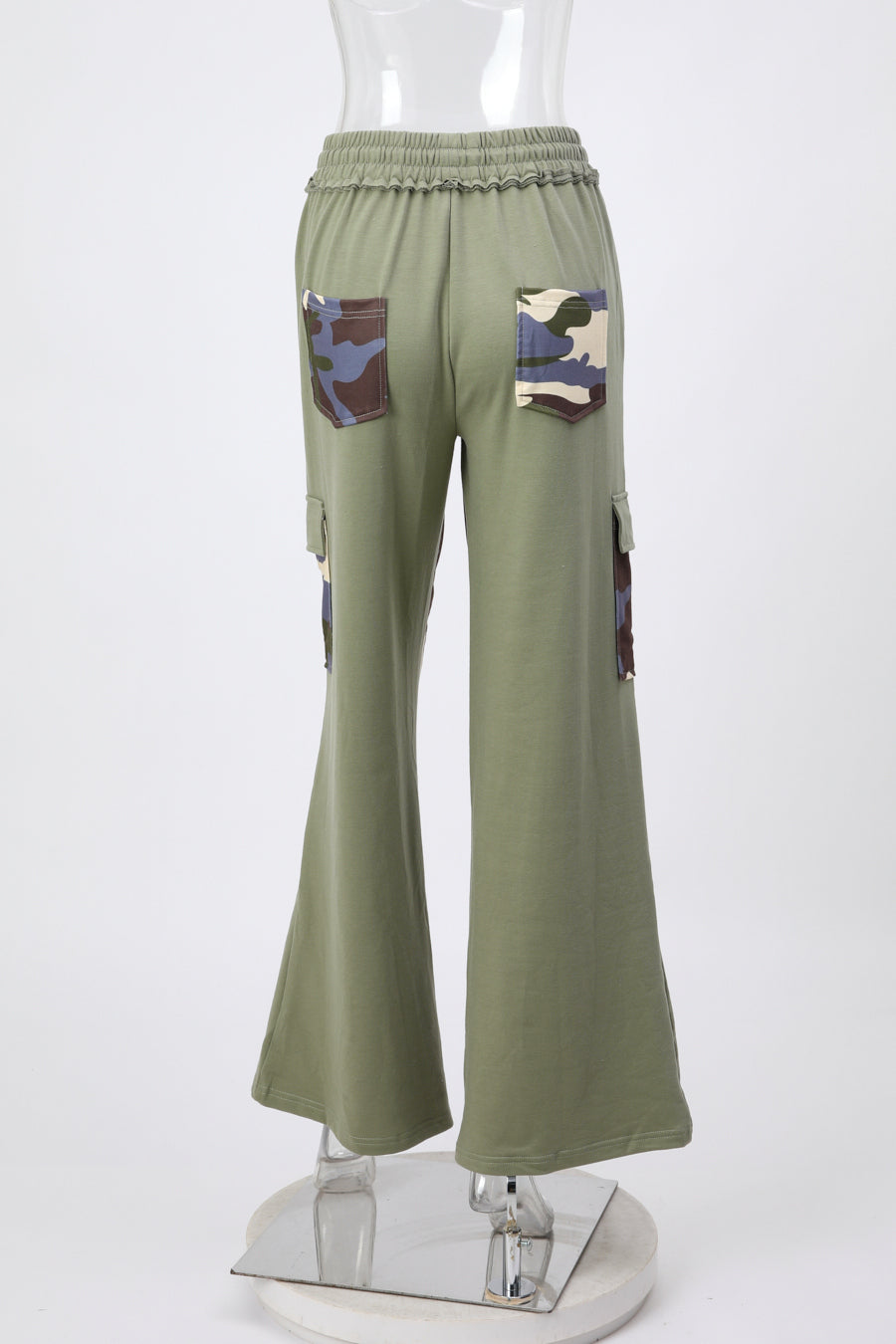 Casual non-stretch drawstring contrast color pants
