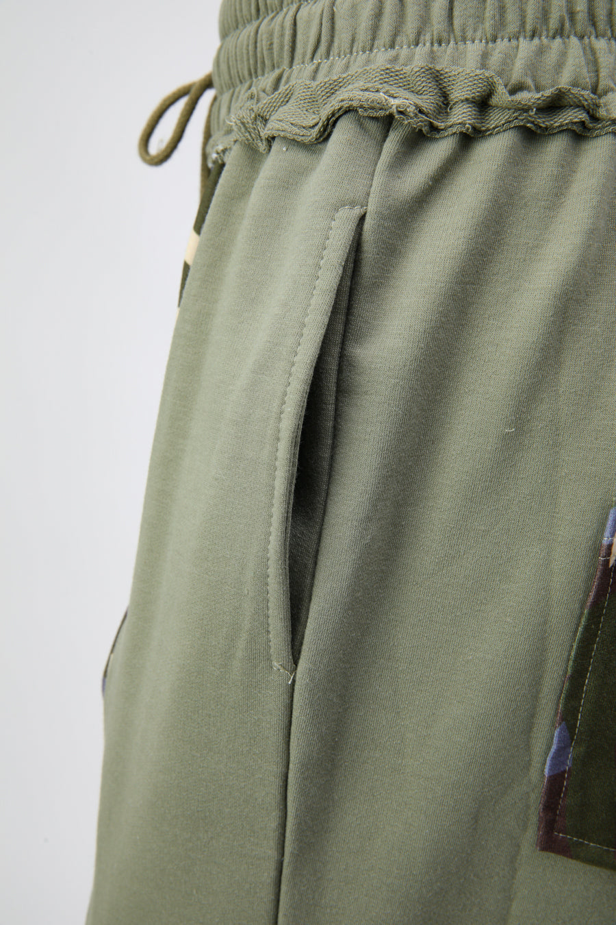 Casual non-stretch drawstring contrast color pants