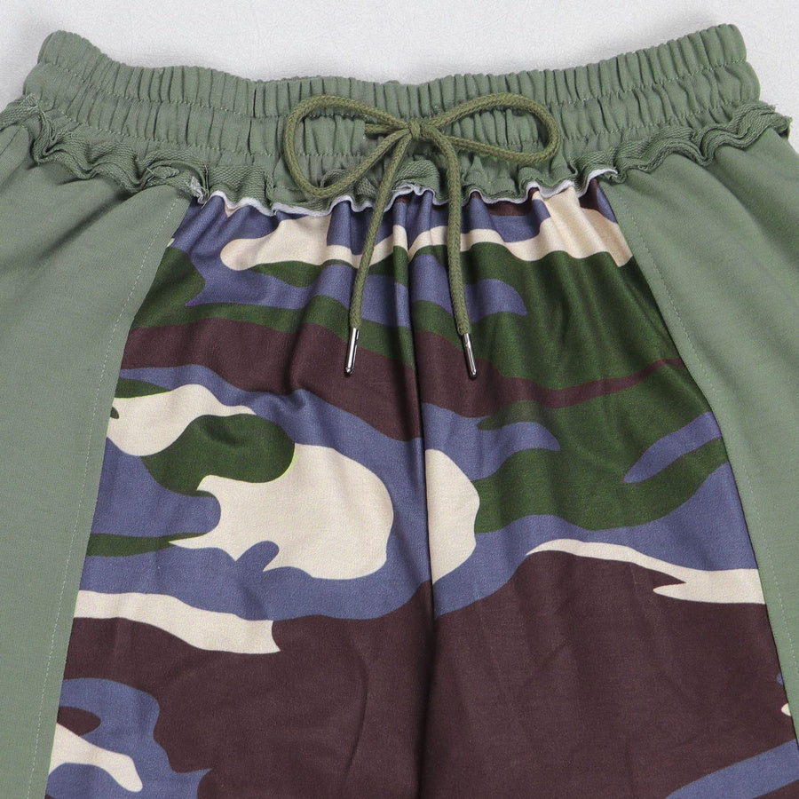 Casual non-stretch drawstring contrast color pants